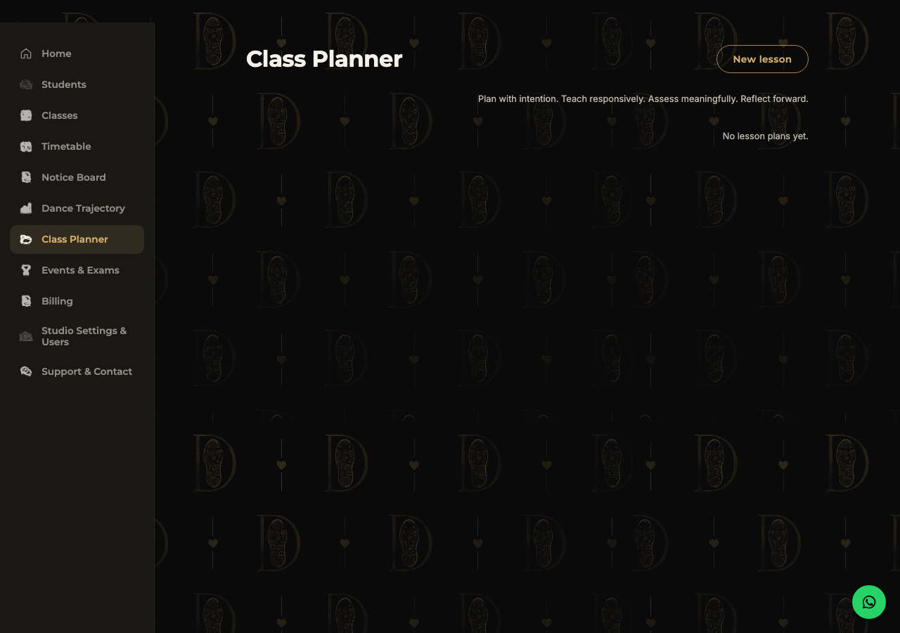 Class Planner page